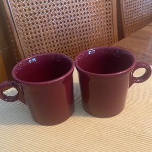 Cinnabar Fiestaware Ring Handle Coffee Mugs